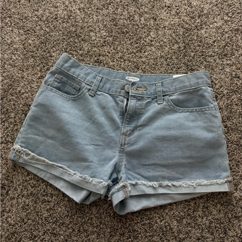 Old Navy Light Wash Denim Frayed Hem girls Shorts